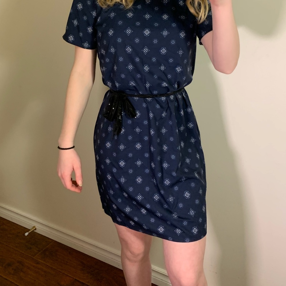 Navy flowy dress